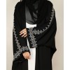 Abaya 4 Pc Set - Silver Embroidery  