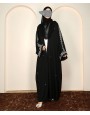 Abaya 4 Pc Set - Silver Embroidery  