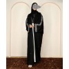 Abaya 4 Pc Set - Silver Embroidery  