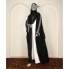 Abaya 4 Pc Set - Silver Embroidery  
