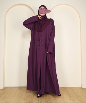 Abaya 3 Pc Set - Plum