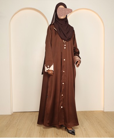 Abaya 3 Pc Set - Brown