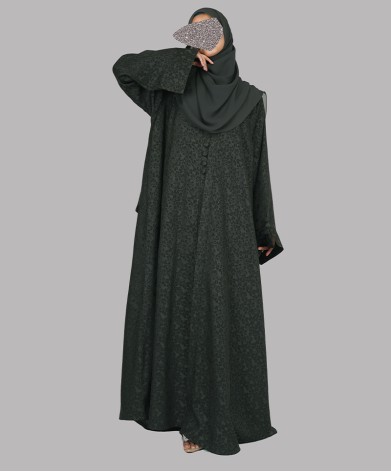 Candy 3 Pc Set Abaya - Forest Green