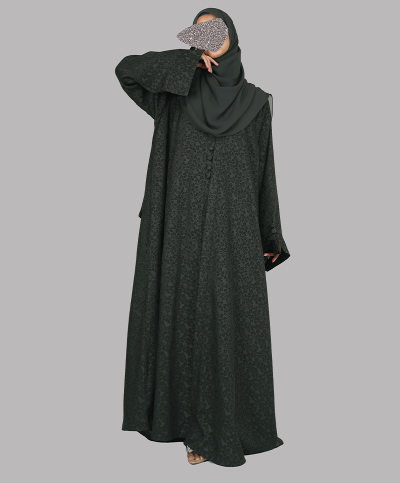Candy 3 Pc Set Abaya - Forest Green