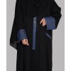 Denim 3 Pc Set Abaya - Black