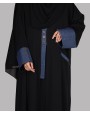 Denim 3 Pc Set Abaya - Black