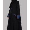 Denim 3 Pc Set Abaya - Black