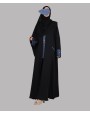 Denim 3 Pc Set Abaya - Black