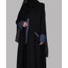 Denim 3 Pc Set Abaya - Black
