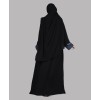 Denim 3 Pc Set Abaya - Black
