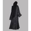 Satin-Dori 3 Pc Set Abaya - Black