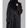 Satin-Dori 3 Pc Set Abaya - Black
