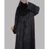 Satin-Dori 3 Pc Set Abaya - Black