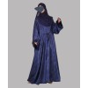 Satin-Dori 3 Pc Set Abaya - Navy