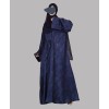 Satin-Dori 3 Pc Set Abaya - Navy