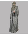 Satin-Dori 3 Pc Set Abaya - Olive
