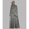 Satin-Dori 3 Pc Set Abaya - Olive