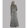 Satin-Dori 3 Pc Set Abaya - Olive
