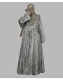 Satin-Dori 3 Pc Set Abaya - Olive