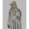Satin-Dori 3 Pc Set Abaya - Olive