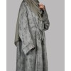 Satin-Dori 3 Pc Set Abaya - Olive