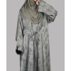 Satin-Dori 3 Pc Set Abaya - Olive