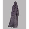 Satin-Dori 3 Pc Set Abaya - Slate Grey