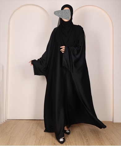 Zoom Black 3 Pc Set Abaya