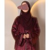 Abaya 3 Pc Set - Cherry Red