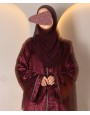 Abaya 3 Pc Set - Cherry Red