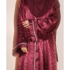 Abaya 3 Pc Set - Cherry Red