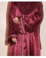 Abaya 3 Pc Set - Cherry Red