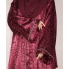 Abaya 3 Pc Set - Cherry Red
