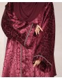Abaya 3 Pc Set - Cherry Red