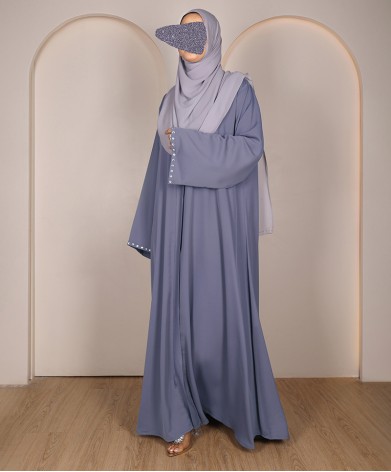 Abaya 3 Pc Set - Grey