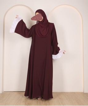 Abaya 3 Pc Set - Maroon