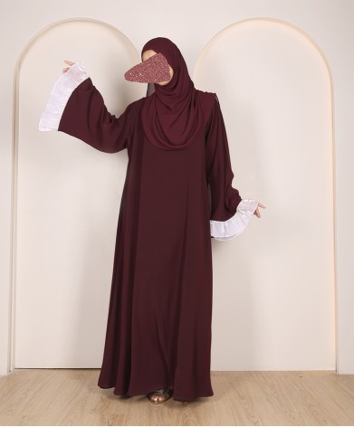 Abaya 3 Pc Set - Maroon
