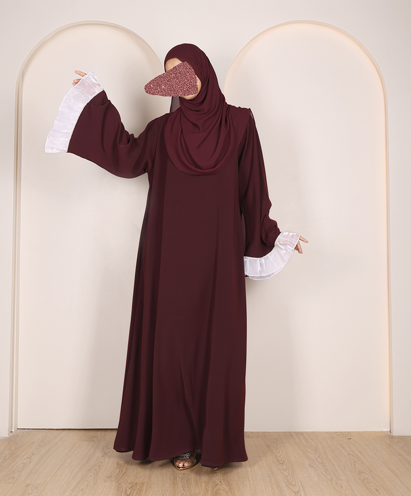 Abaya 3 Pc Set - Maroon