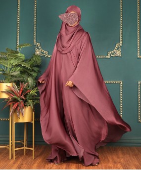 Daliya 4 Pc Set Abaya - Mauve Pink