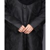 Jacquard Print Abaya - Black