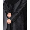 Jacquard Print Abaya - Black