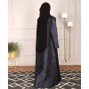 Jacquard Print Abaya - Blue