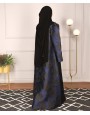 Jacquard Print Abaya - Blue