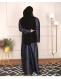 Jacquard Print Abaya - Blue