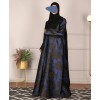 Jacquard Print Abaya - Blue