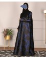 Jacquard Print Abaya - Blue