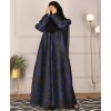 Jacquard Print Abaya - Blue