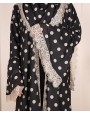 Polka Dot Abaya - Black