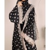 Polka Dot Abaya - Black
