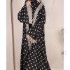 Polka Dot Abaya - Black